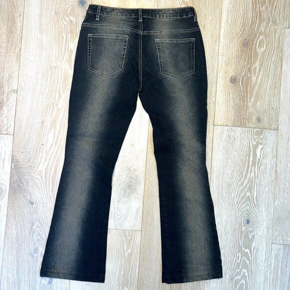 Wild Secret Jeans Womens Size 12 Bootcut 5-Pocket Stretch Embroidered Bling - Picture 4 of 12